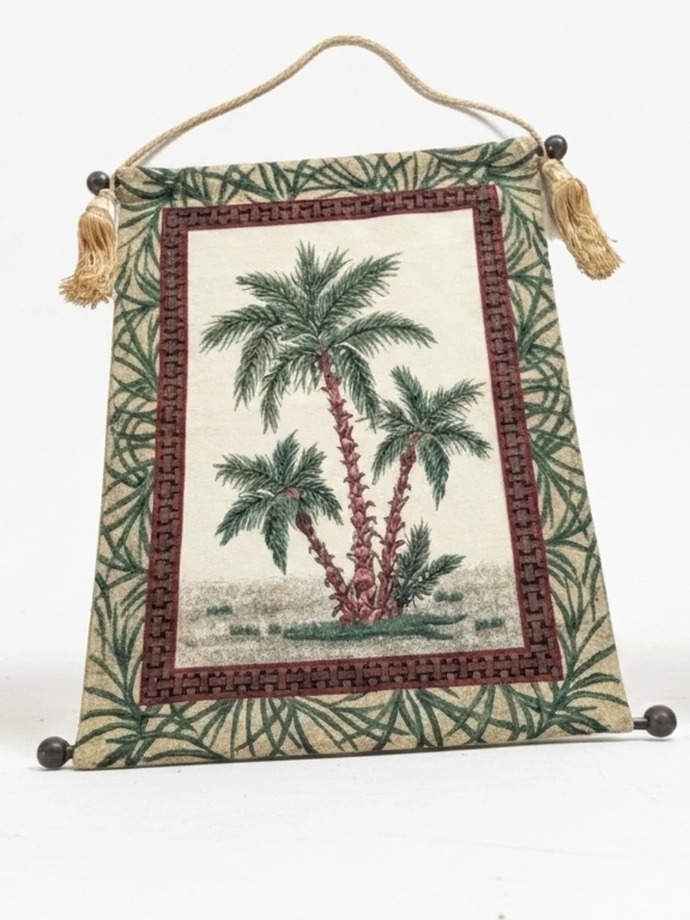 The Bombay Company Palm Trees Wall Tapestry w/ Tassels H35